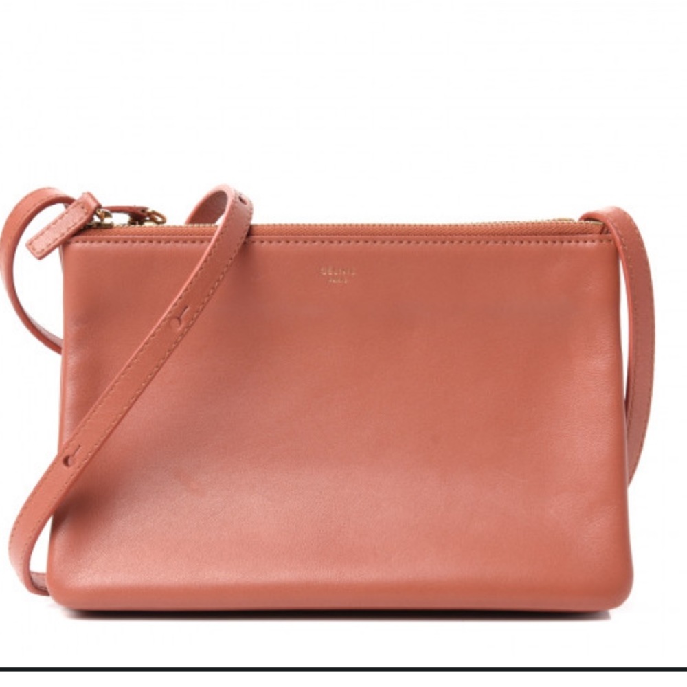 COPY - Celine Lambskin Small Trio Crossbody in Tan